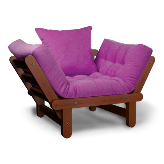 Кресло Сламбер, Velvet розовый/ вишня - фото 1