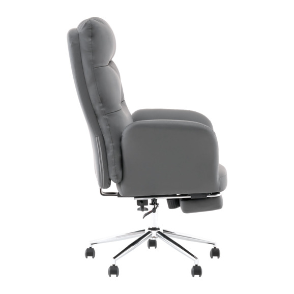 Кресло руководителя TopChairs Strict с оттоманкой, серый - фото 3