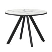 Фотография товара Стол нераздвижной Лаки мини 800мм, мрамор белый, черный муар от компании ChiedoCover.