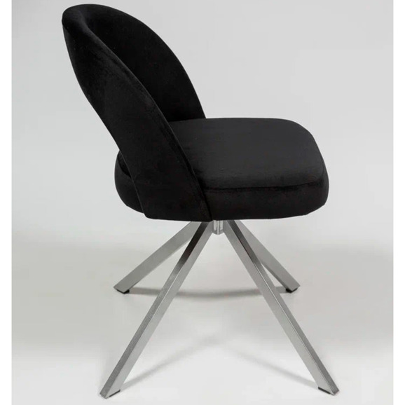 Стул Пиннате, пирамида, черный, серебро, велюр - фото 3