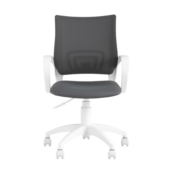 Кресло офисное TopChairs ST-BASIC-W серый крестовина пластик белый - фото 2