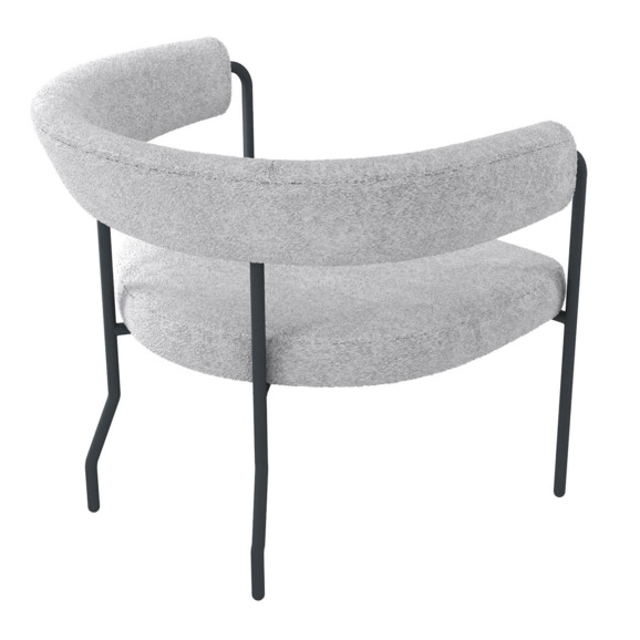 Кресло Luffy, букле, серый - фото 2