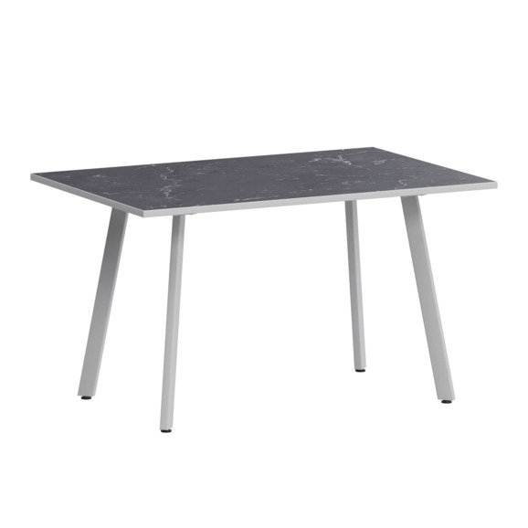 Стол нераздвижной Рольф, даркстоун, белый муар - фото 1