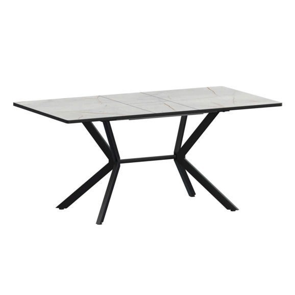 Стол раздвижной Сири 1200+300, серый каспий, черный муар - фото 1