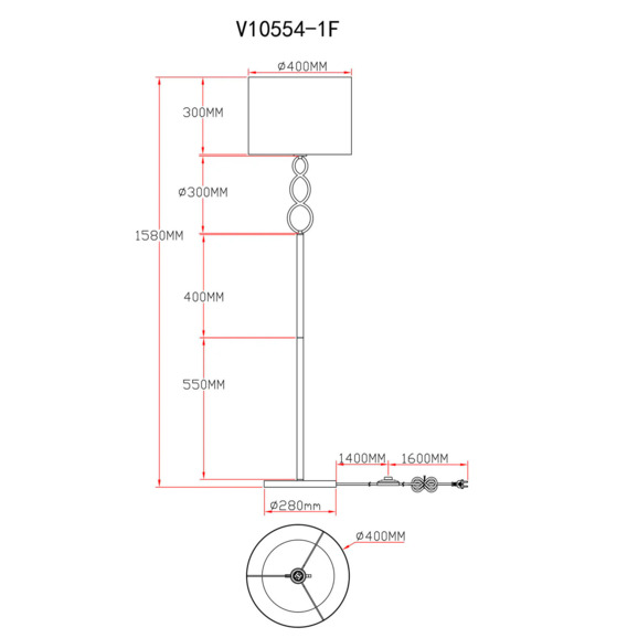Торшер V10554-1F Macadamia - фото 4