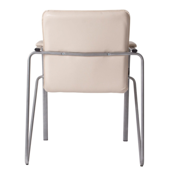 Стул Самба, кожзам Вега Капучино, каркас серебро, подлокотники мягкие - фото 10