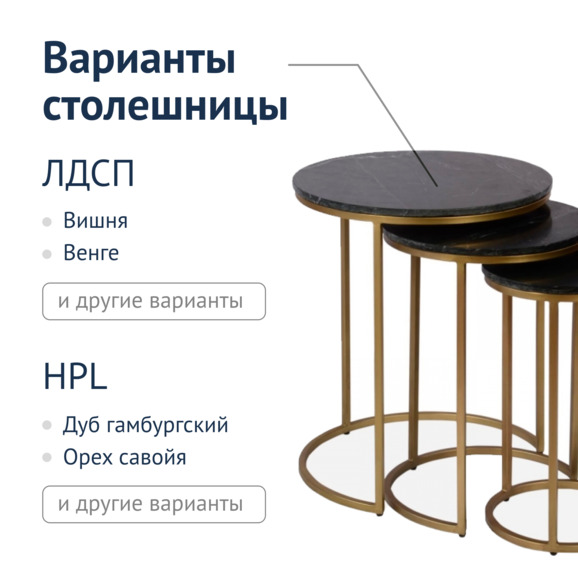 Стол Мэдисон, черная столешница, золотой каркас - фото 2