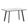 Стол нераздвижной Рольф, мрамор белый, черный муар