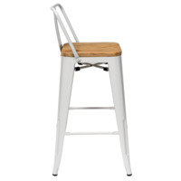 Дизайнерский стул Tolix Wood со спинкой полубарный Белый