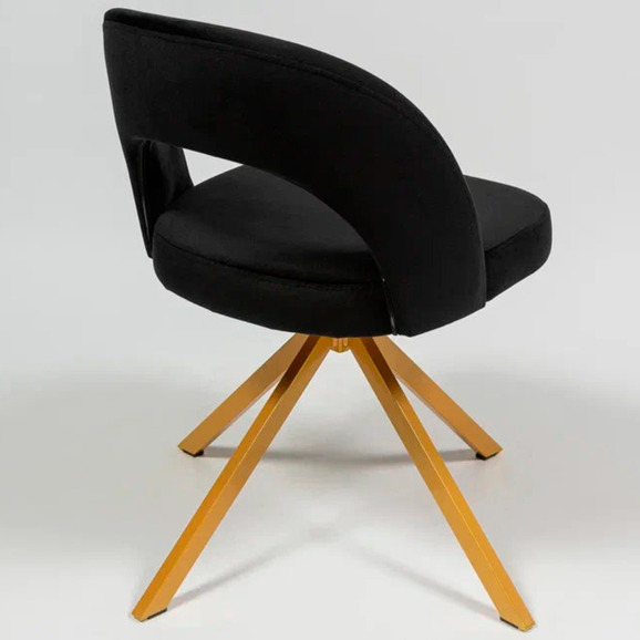 Стул Пиннате, пирамида, черный, золотой, велюр - фото 4