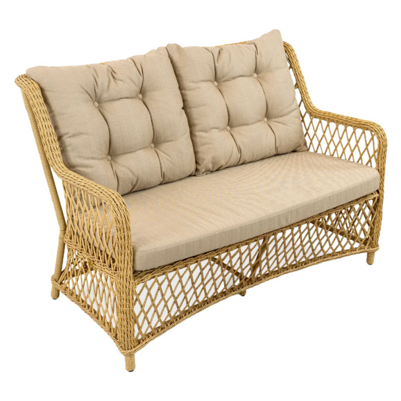 Диван Тивио, индийское дерево, ротанг - фото 1