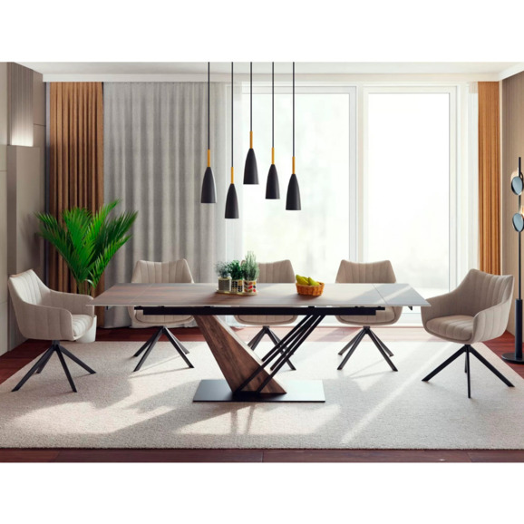 Стол обеденный Anvil, эффект дерева, дуб, черный - фото 3