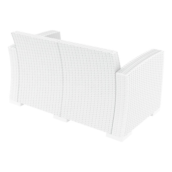 Диван пластиковый плетеный с подушками Monaco Lounge белый - фото 3