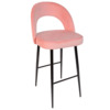 Стул Пиннате, барный, пудровый, черный, велюр