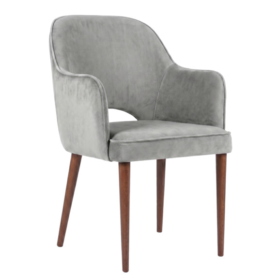 Стул Роза, велюр Тедди 022, ножки бук морилка светлый орех - фото 1