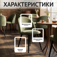 Фотография товара Стул Солар, велюр Тедди 915, ножки металл черный муар от компании ChiedoCover.