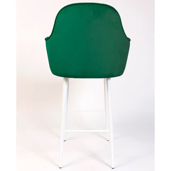 Кресло Сета, барные ножки, зеленый, белый, велюр - фото 6