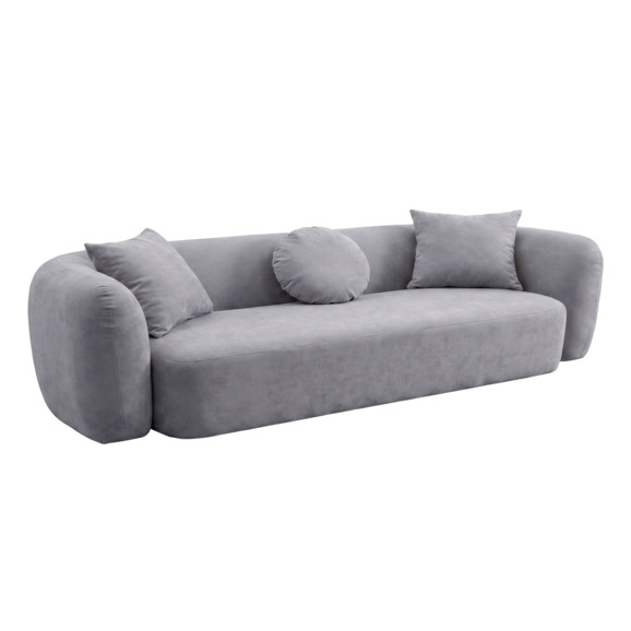 Диван Голум, велюр серый - фото 1