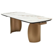 Фотография товара Стол BRONTE 200 раскладной KL-188 Контрастный мрамор матовый, итальянская керамика/ Шампань от компании ChiedoCover.