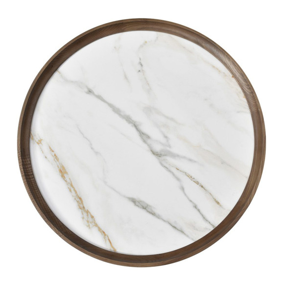 Журнальный стол Фантом, белая керамика, орех - фото 2