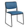 Стул Хэир, экокожа Дарк Блу, каркас черный муар