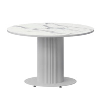 Фотография Стол нераздвижной Римс, 1000мм, мрамор белый, белый муар от производителя ChiedoCover, картинка продукции, реальное фото товара Настоящее фото товара Стол нераздвижной Римс, 1000мм, мрамор белый, белый муар, произведённого компанией ChiedoCover