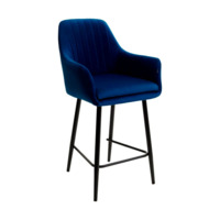 Настоящее фото товара Полубарный стул Роден Premier с подлокотниками, Синий велюр, 65 см, произведённого компанией ChiedoCover