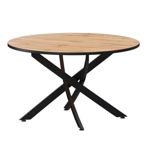 Стол нераздвижной Геометри 2, 1000, дуб вотан, черный муар - фото 1