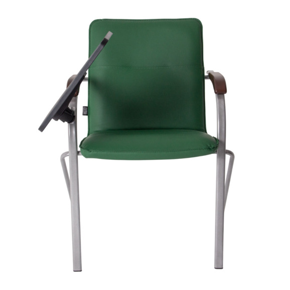 Стул Самба с пюпитром пластик черный, экокожа грасс, каркас серебро - фото 8