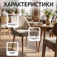 Фотография товара Стул Мила, шенилл ОНТАРИО аква сиа, светлый орех от компании ChiedoCover.