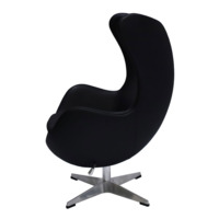 Кресло Egg Chair, черный, натуральная кожа