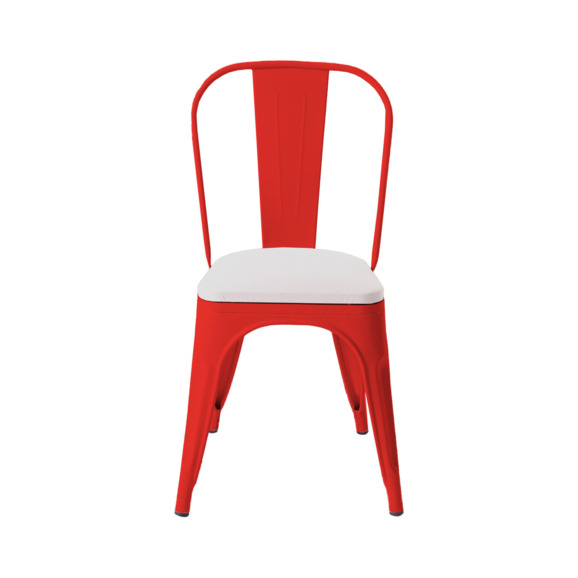 Стул Tolix Soft, красный, экокожа белая Стул Tolix Soft, красный, экокожа белая - фото 2