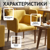 Фотография товара Кресло Камила, велюр желтый от компании ChiedoCover.