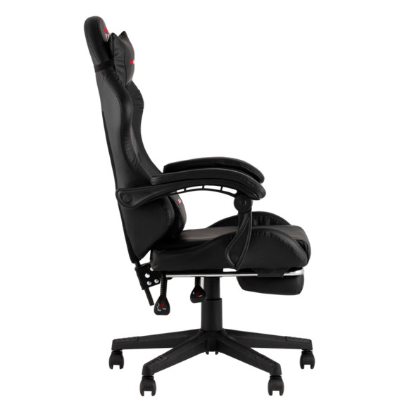 Кресло спортивное TopChairs Prophet с оттоманкой черный - фото 3