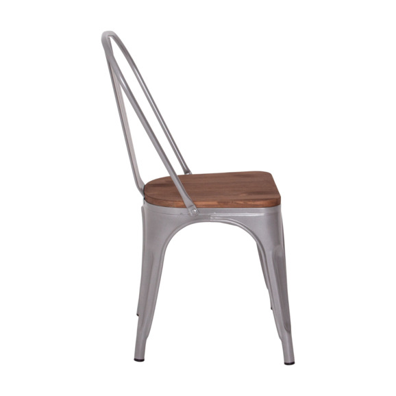 Стул Tolix Wood, серебряный Стул Tolix Wood, серебряный - фото 3