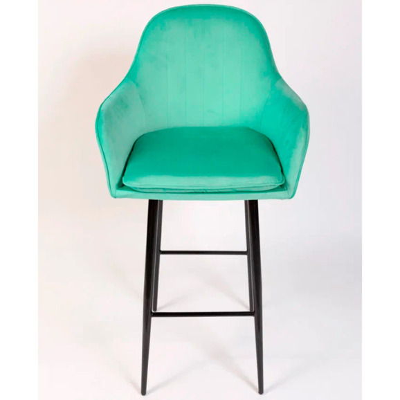 Кресло Сета, барные ножки, мятный, черный, велюр - фото 2