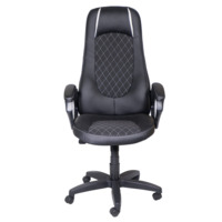 Фотография товара Кресло Мега, ткань, кожзам, черный, белый от компании ChiedoCover.