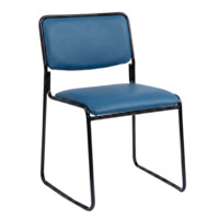 Настоящее фото товара Стул Хэир, экокожа Дарк Блу, каркас черный муар, произведённого компанией ChiedoCover