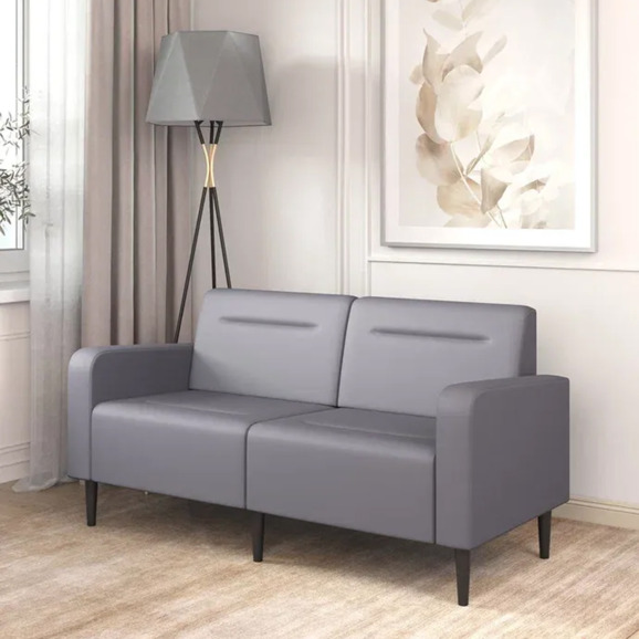 Диван Папилла, экокожа, 162 см, серый - фото 4