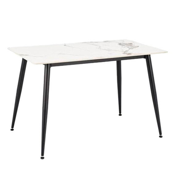 Стол обеденный Radian, белый мрамор, черный - фото 1