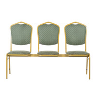 Секция из 3 стульев Хит Лайт - золото, ромб зеленый
