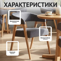 Фотография товара Стул Рикко, рогожка Солта Граунд, ножки бук под лак от компании ChiedoCover.