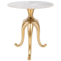 Настоящее фото товара Стол журнальный Haiku, белый, золотой, произведённого компанией ChiedoCover