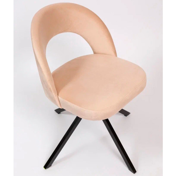 Стул Пиннате, пирамида, поворотный, бежевый, черный, велюр - фото 6