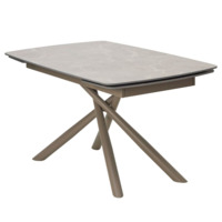 Настоящее фото товара Стол RIVOLI 140 MATT LATTE STONE SOLID CERAMIC / TAUPE, произведённого компанией ChiedoCover