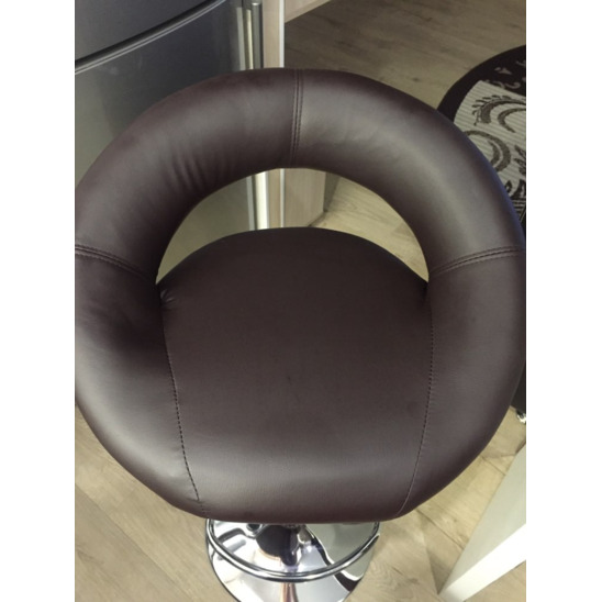 Барный стул Mira, тёмно-коричневая кожа - фото 4
