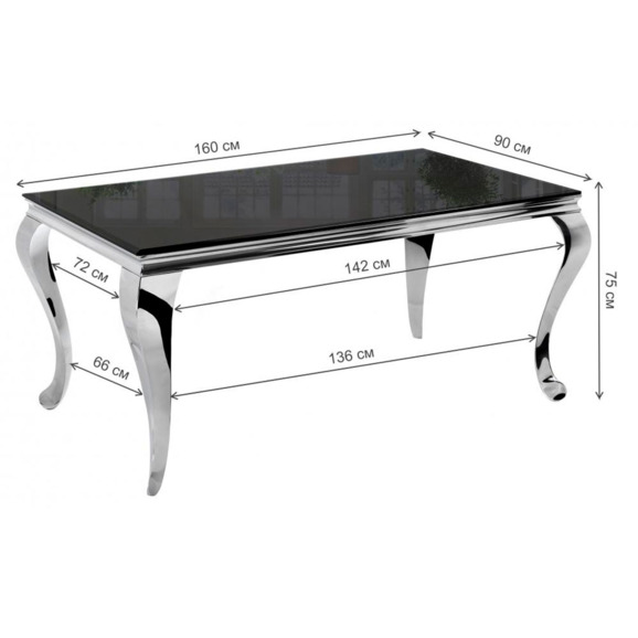 Стол стеклянный Sondal 160 см черный - фото 8