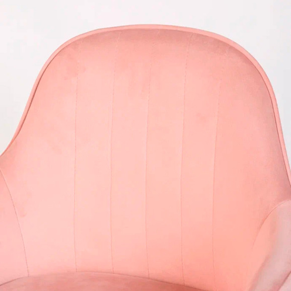 Кресло Сета, барные ножки, розовый, черный, велюр - фото 8