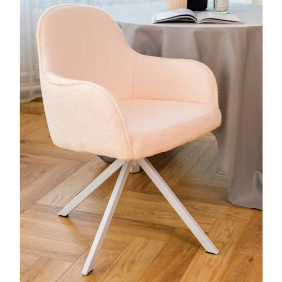 Кресло Сета, пирамида, молочный, белый, букле - фото 8