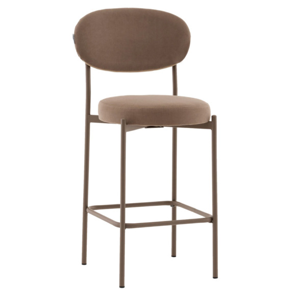 Стул Полубарный Бриф DD велюр капучино каркас капучино муар Стул Полубарный Бриф DD велюр капучино каркас капучино муар - фото 1